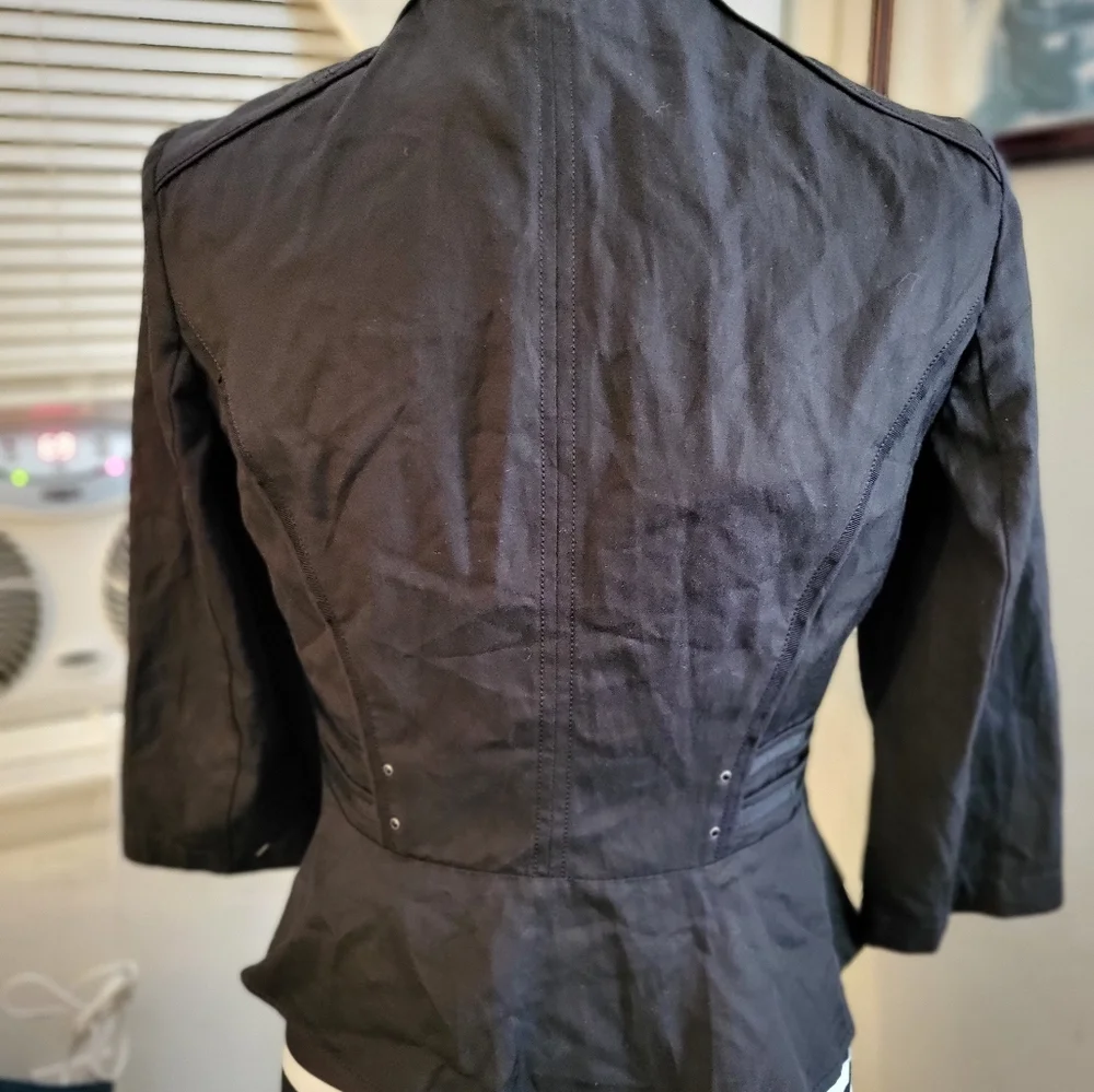 Black White & Pop of Yellow Striped Dress w/ Bonus WHBM Jacket! - Picture 9 of 10